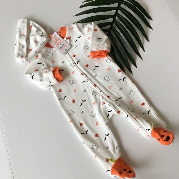 Carter's Infant Halloween Zip Sleeper & Hat Set NB - Picture 2 of 6